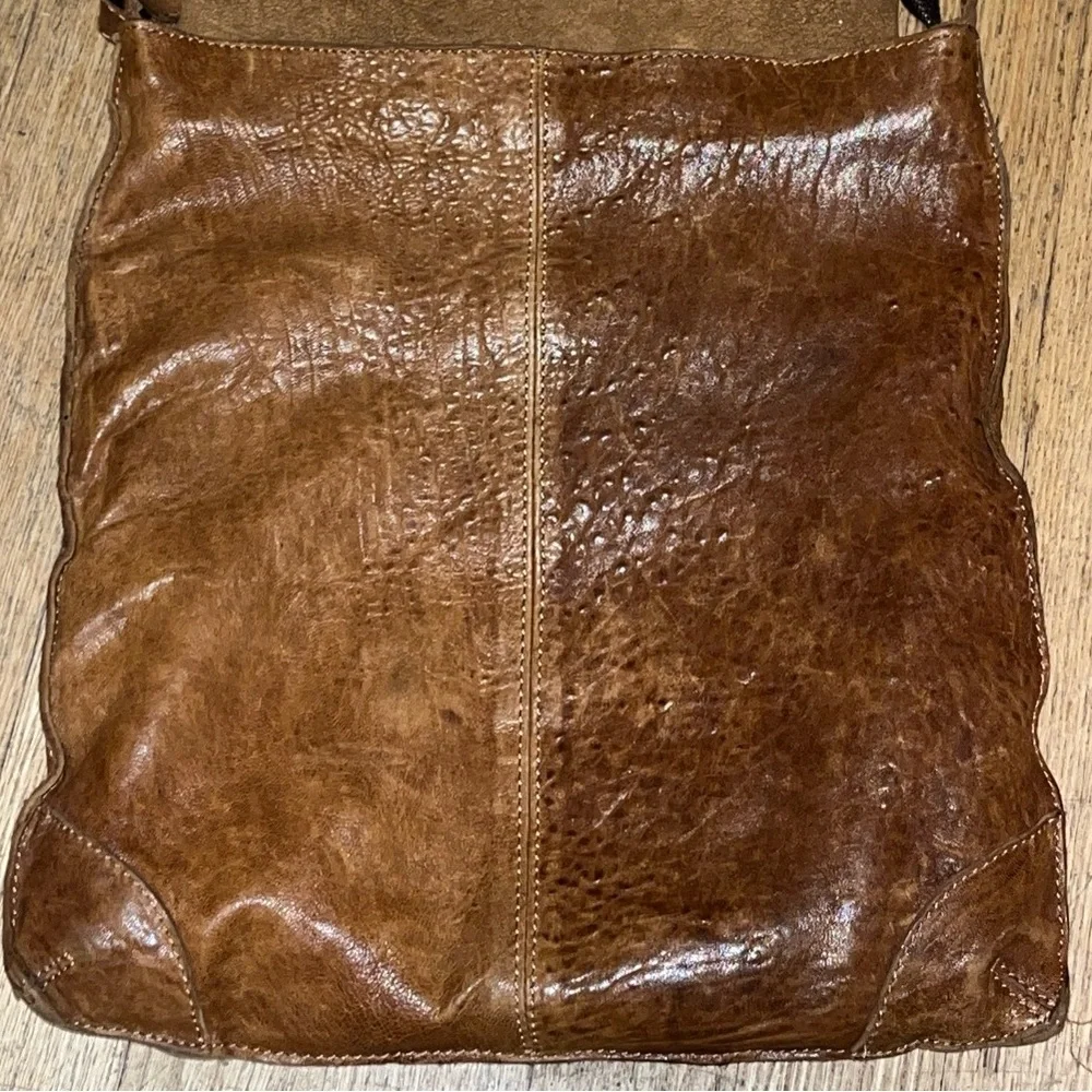 MAXON soft textured leather messenger crossbody bag